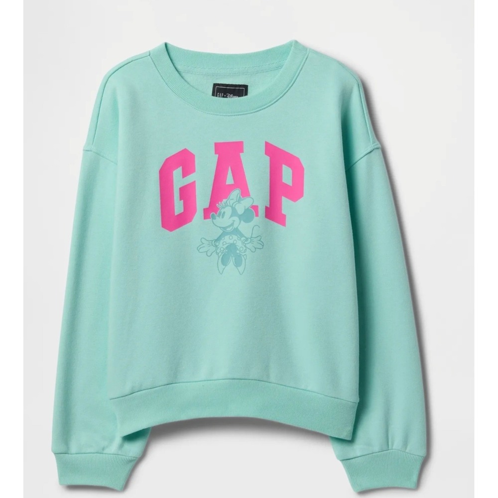Gap X Disney Sweatshirt Womens XXL Bagby Oversized Boxy Graphic Green Blue Pink